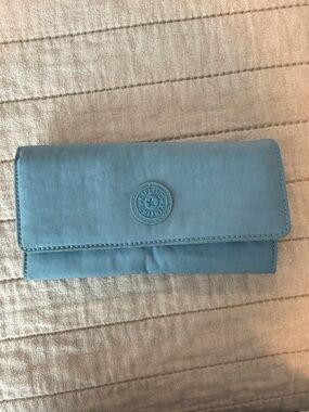 Kipling Sky Blue Fold-Over Wallet Clutch